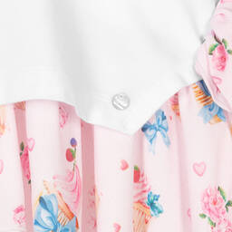 Piccola Speranza-Girls Pink & White Cotton Top | Childrensalon Outlet