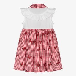 Piccola Speranza-Girls Red Gingham Dress | Childrensalon Outlet