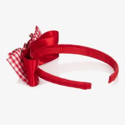 Piccola Speranza-Girls Red Gingham Hairband | Childrensalon Outlet