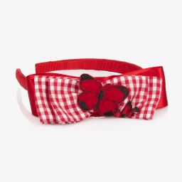 Piccola Speranza-Girls Red Gingham Hairband | Childrensalon Outlet