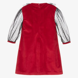 Piccola Speranza-Girls Red Velvet Dress | Childrensalon Outlet