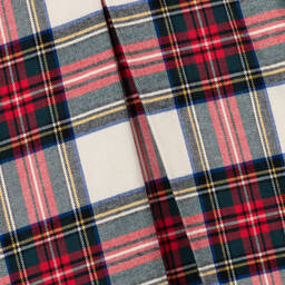 Piccola Speranza-Girls Red & White Cotton Tartan Dress | Childrensalon Outlet