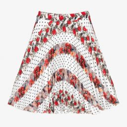 Piccola Speranza-Girls Red & White Floral Skirt | Childrensalon Outlet