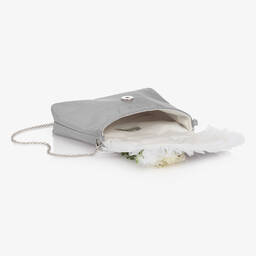 Piccola Speranza-Girls Silver Flower Handbag (21cm) | Childrensalon Outlet