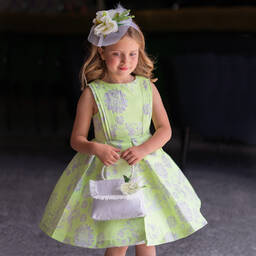 Piccola Speranza-Girls Silver Flower Handbag (21cm) | Childrensalon Outlet