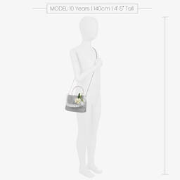 Piccola Speranza-Girls Silver Flower Handbag (21cm) | Childrensalon Outlet