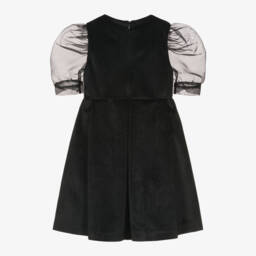 Piccola Speranza-Girls Velvet Dress with Pink Accent | Childrensalon Outlet