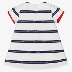 Piccola Speranza-Girls White & Blue Nautical Dress | Childrensalon Outlet