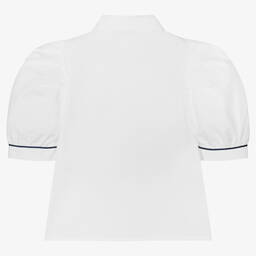 Piccola Speranza-Girls White Cotton Strawberry Shirt | Childrensalon Outlet