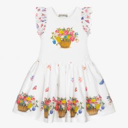 Piccola Speranza-Girls White Floral Dress | Childrensalon Outlet
