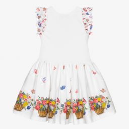 Piccola Speranza-Girls White Floral Dress | Childrensalon Outlet
