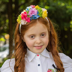 Piccola Speranza-Girls White Floral Hairband | Childrensalon Outlet