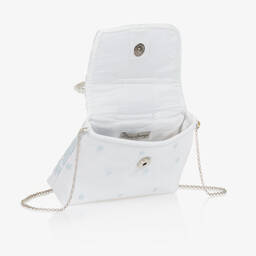Piccola Speranza-Girls White Lace & Tulle Handbag (18cm) | Childrensalon Outlet