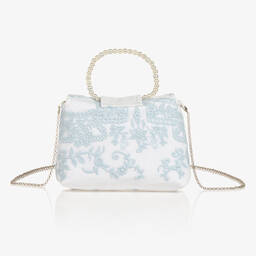 Piccola Speranza-Girls White Lace & Tulle Handbag (18cm) | Childrensalon Outlet
