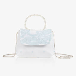 Piccola Speranza-Girls White Lace & Tulle Handbag (18cm) | Childrensalon Outlet