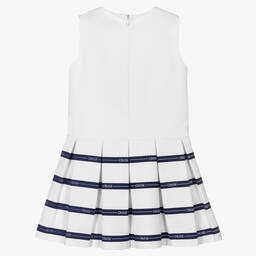Piccola Speranza-Girls White Nautical Cotton Dress | Childrensalon Outlet