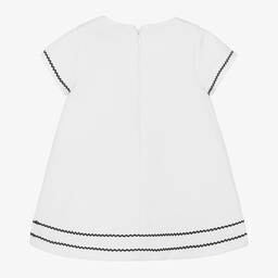 Piccola Speranza-Girls White Nautical Stripe Dress | Childrensalon Outlet