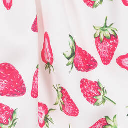Piccola Speranza-Girls White & Pink Strawberry Dress | Childrensalon Outlet