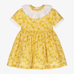 Piccola Speranza-Girls Yellow Floral Dress | Childrensalon Outlet