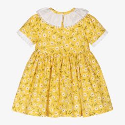 Piccola Speranza-Girls Yellow Floral Dress | Childrensalon Outlet