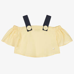 Piccola Speranza-Girls Yellow Off-Shoulder Blouse | Childrensalon Outlet