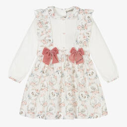 Piccola Speranza-Кремовый топ и розовая юбка из хлопка | Childrensalon Outlet