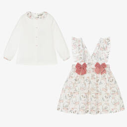 Piccola Speranza-Кремовый топ и розовая юбка из хлопка | Childrensalon Outlet