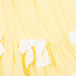Piccola Speranza-Yellow & White Bow Dress | Childrensalon Outlet