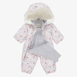 Pilguni-Розово-белый зимний комбинезон с кроликами | Childrensalon Outlet