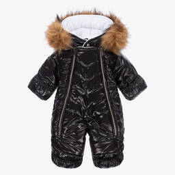 Pilguni-Black 2-in-1 Baby Snowsuit | Childrensalon Outlet