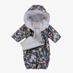 Pilguni-Boys Black Cosmic Adventure Snowsuit | Childrensalon Outlet
