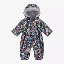 Pilguni-Boys Black Cosmic Adventure Snowsuit | Childrensalon Outlet