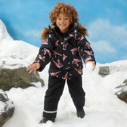 Pilguni-Boys Black & Red Ski Jacket | Childrensalon Outlet