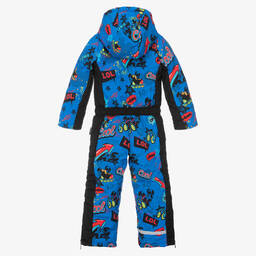 Pilguni-Boys Blue Slogan Print Snowsuit | Childrensalon Outlet