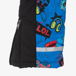 Pilguni-Boys Blue Slogan Print Snowsuit | Childrensalon Outlet