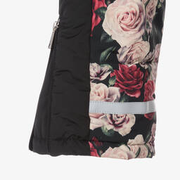 Pilguni-Черный зимний комбинезон с цветами | Childrensalon Outlet