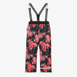 Pilguni-Черно-розовые лыжные брюки с цветами | Childrensalon Outlet