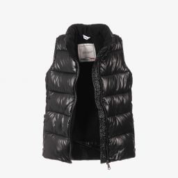 Pilguni-Girls Black Puffer Gilet | Childrensalon Outlet