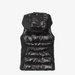 Pilguni-Girls Black Puffer Gilet | Childrensalon Outlet