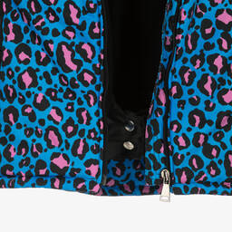 Pilguni-Голубая лыжная куртка с леопардовым принтом | Childrensalon Outlet