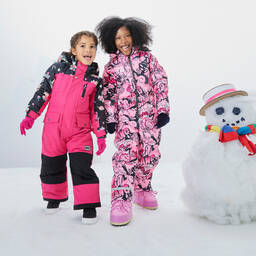 Pilguni-Girls Pink & Black Snowsuit | Childrensalon Outlet