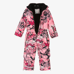 Pilguni-Girls Pink & Black Snowsuit | Childrensalon Outlet
