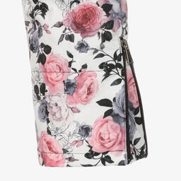 Pilguni-Белый зимний комбинезон с цветами | Childrensalon Outlet