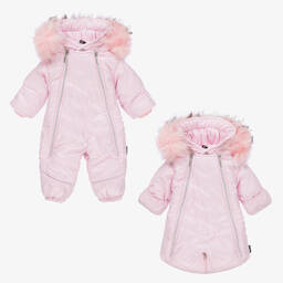 Pilguni-Pink 2-in-1 Baby Snowsuit | Childrensalon Outlet