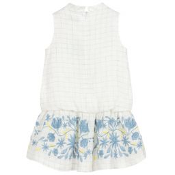 Pili Carrera-Girls Ivory Linen Dress | Childrensalon Outlet