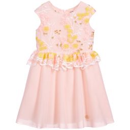 Pili Carrera-Pink Embroidered Tulle Dress | Childrensalon Outlet