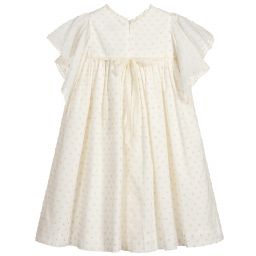Pili Carrera-Teen Girls Ivory & Gold Dress  | Childrensalon Outlet