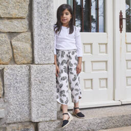 Pisamonas-Girls Wedge Black & Beige Espadrilles | Childrensalon Outlet