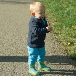 Playshoes-بوت واقي من المطر مطاط لون أزرق وأخضر للأطفال | Childrensalon Outlet