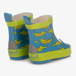 Playshoes-بوت واقي من المطر مطاط لون أزرق وأخضر للأطفال | Childrensalon Outlet